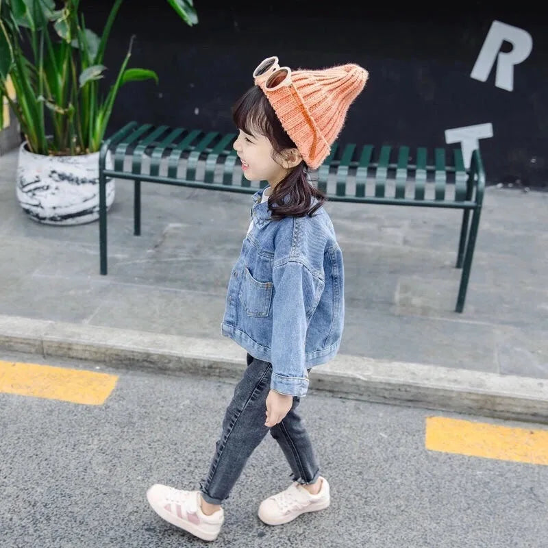 Sweet Little Girls Princess Denim Jacket for Spring Autumn childrensterritory