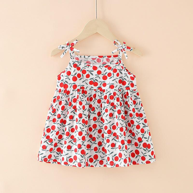 Floral Print Kids Girls Sleeveless Camisole Leisure Dresses childrensterritory
