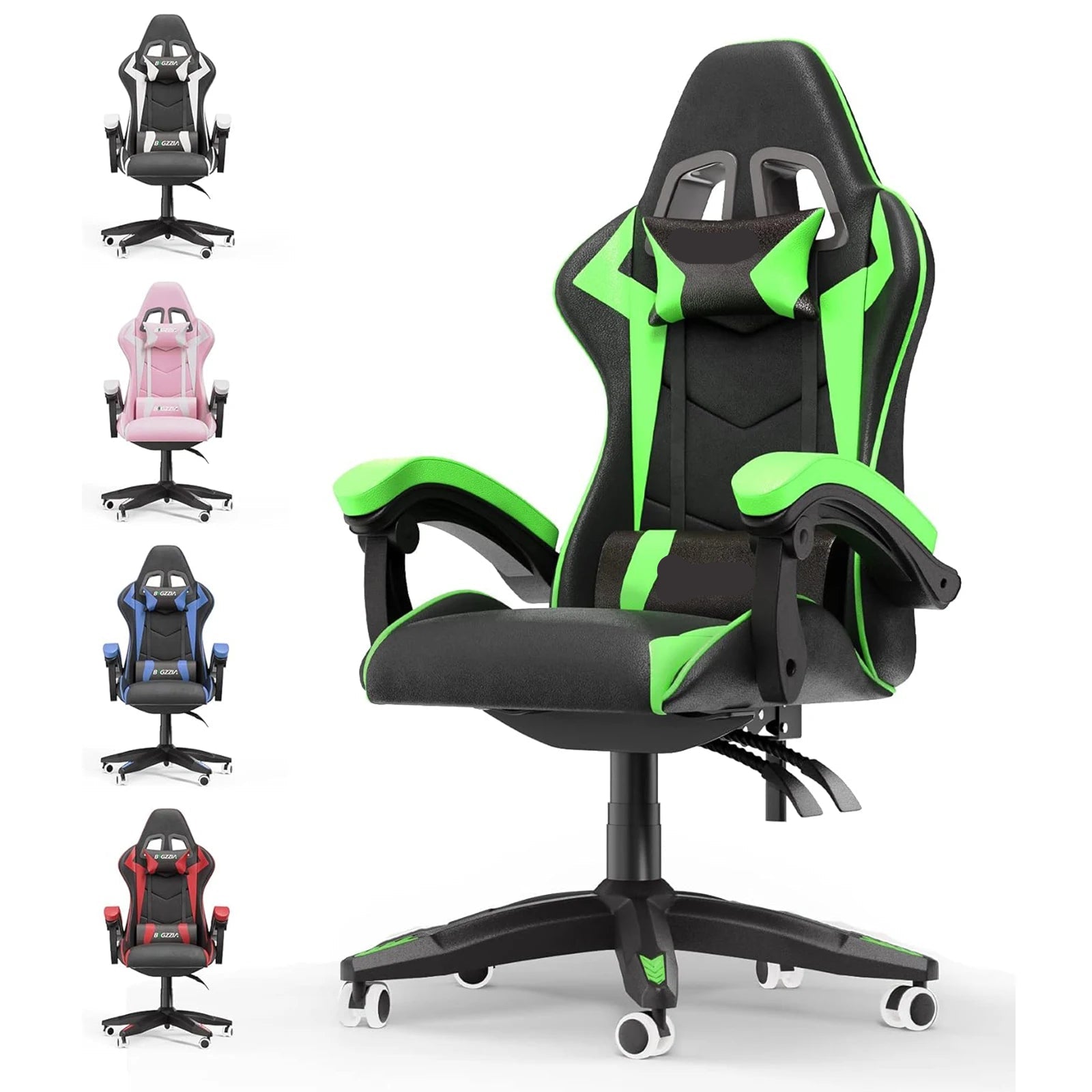 Adjustable Gamer Chairs with Lumbar Cushion + Headrest childrensterritory
