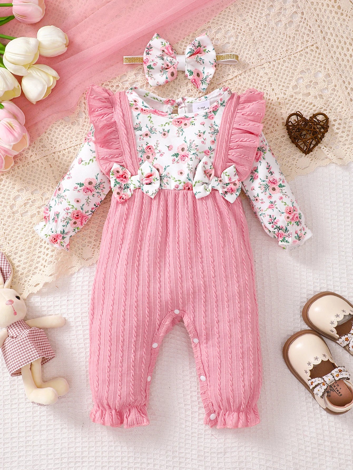 Baby Kids Cartoon Print Winter Bodysuit childrensterritory