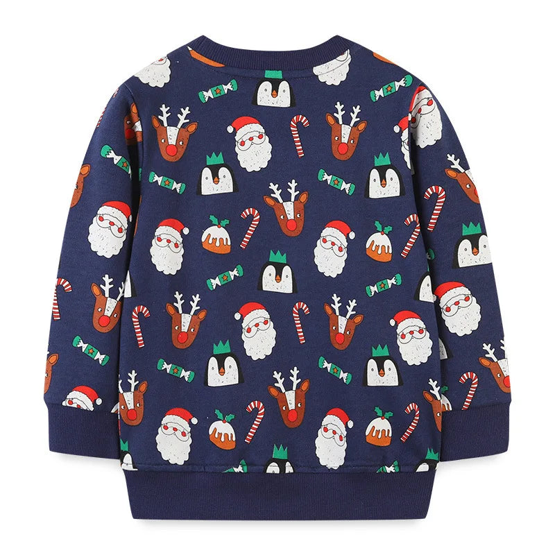 Kids Santa Claus Print Christmas Sweatshirts