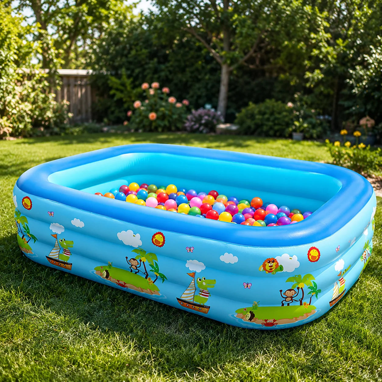Rectangular Large Inflatable Swimming Pool Kids Outdoor Toy