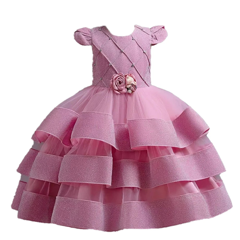 Kids Girls Elegant Tutu Flower Princess Party Dresses childrensterritory