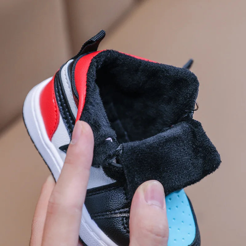Star Pattern Colorful Plush Warm Kids Cotton Sneakers childrensterritory