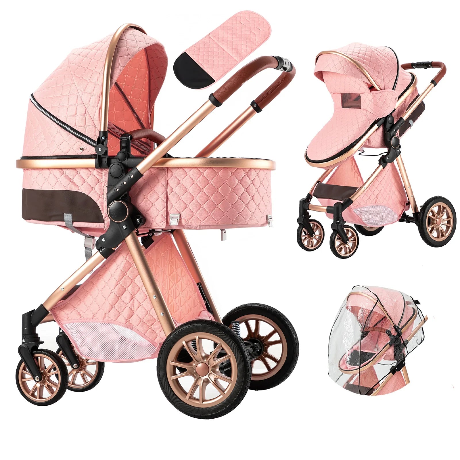 Luxury 2-in-1 Foldable High Landscape Baby Stroller childrensterritory