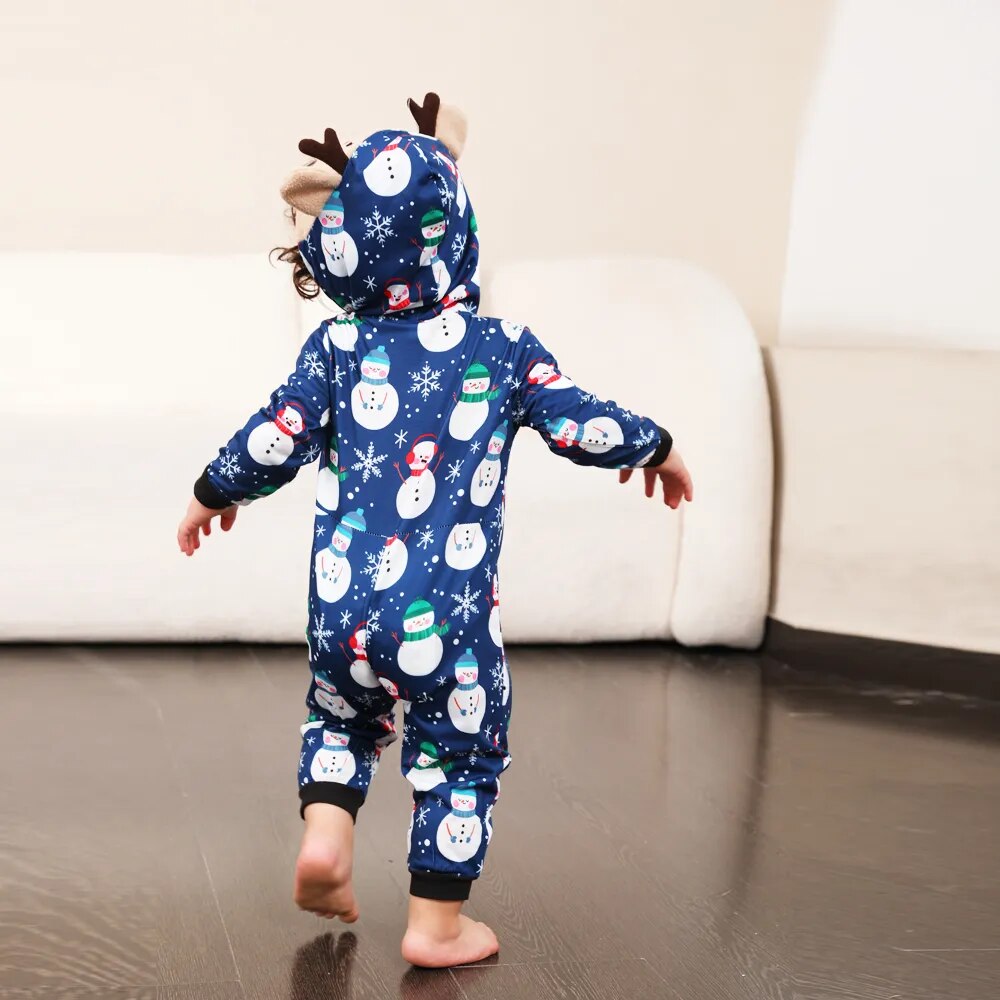 Warm Snowman Print Christmas Matching Pajamas for Family childrensterritory