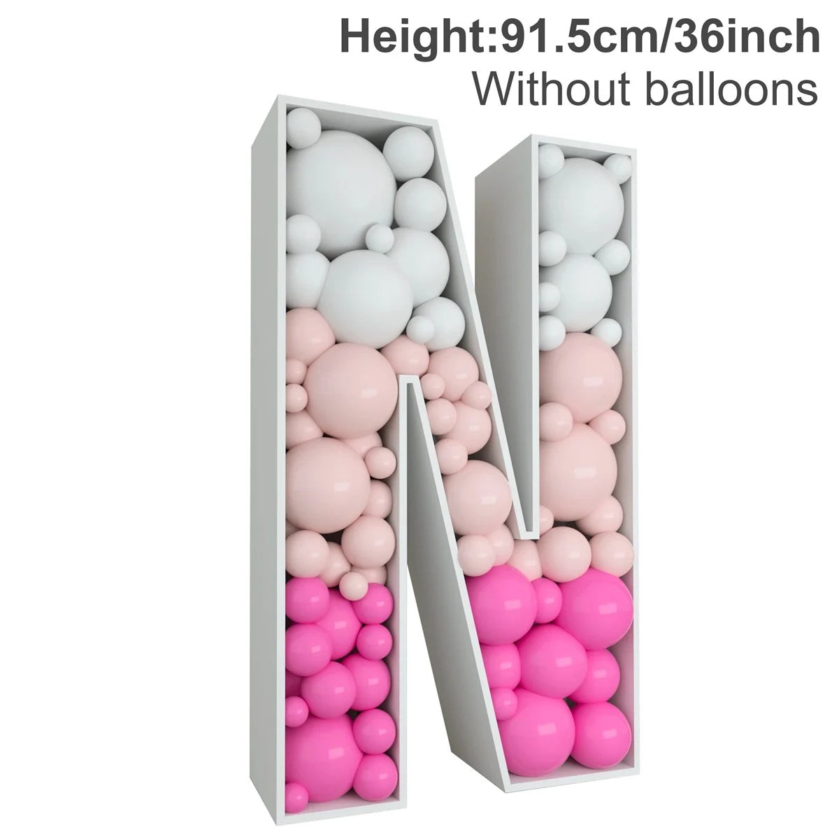91.5CM Balloon Mosaic Letter Frame Box for Birthday, Baby Shower childrensterritory