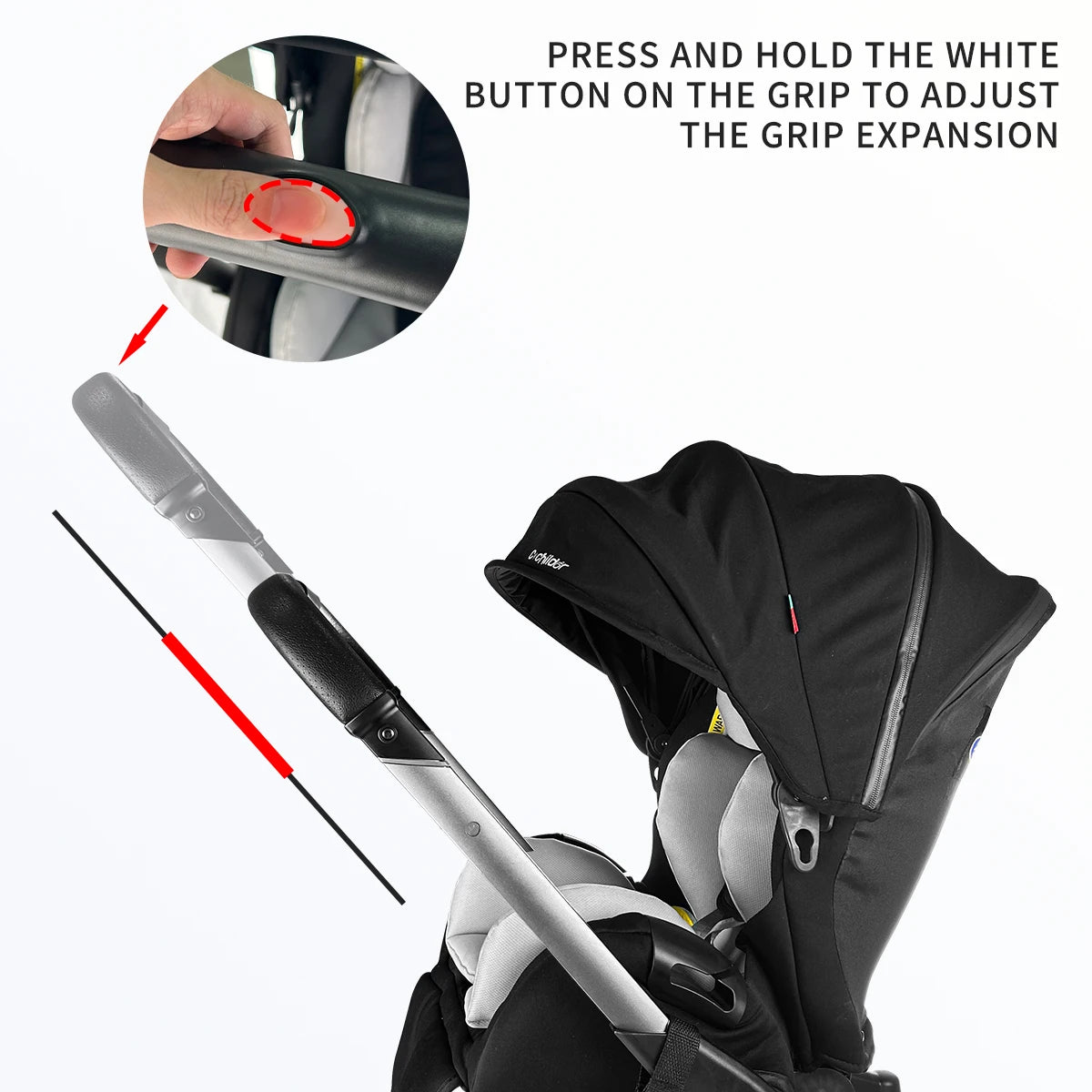 Newborn Lightweight Pushchair with Adjustable Handle childrensterritory