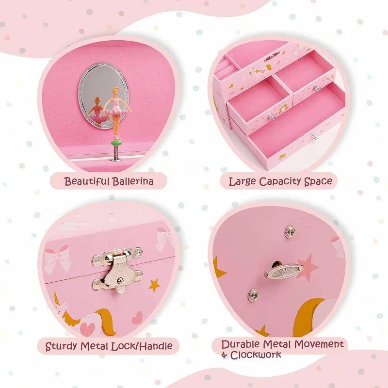 Musical Ballerina Jewelry Box for Kids Girls