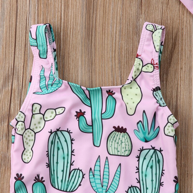 Baby Girl Cactus Print Tankini Bikini Swimsuit and Headband childrensterritory