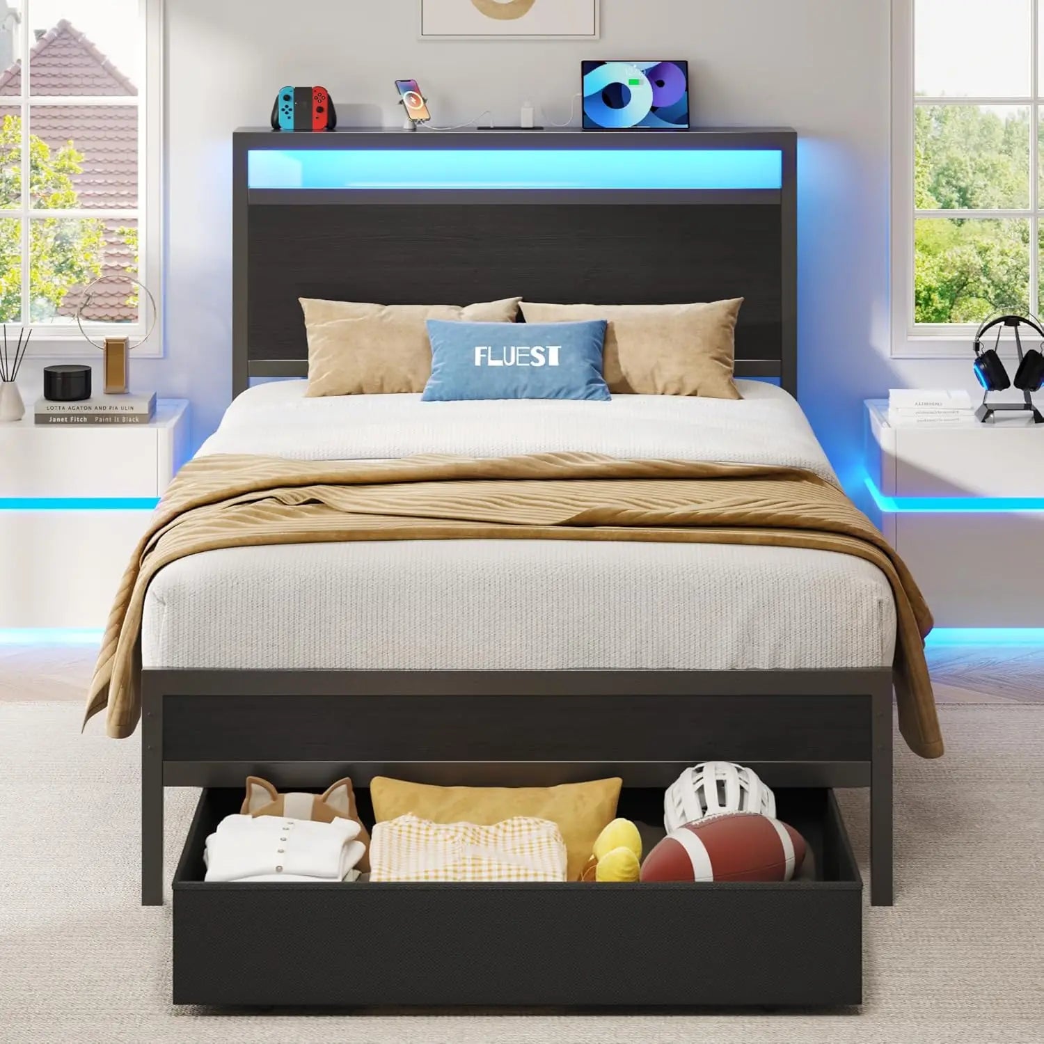 Space-Saving Kids Full Corner Bed Frame with Smart Design childrensterritory
