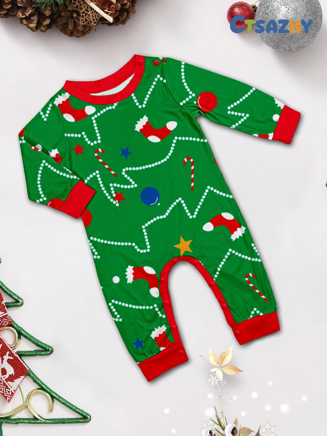 Long Sleeves Christmas Print Family Matching Clothing Set childrensterritory