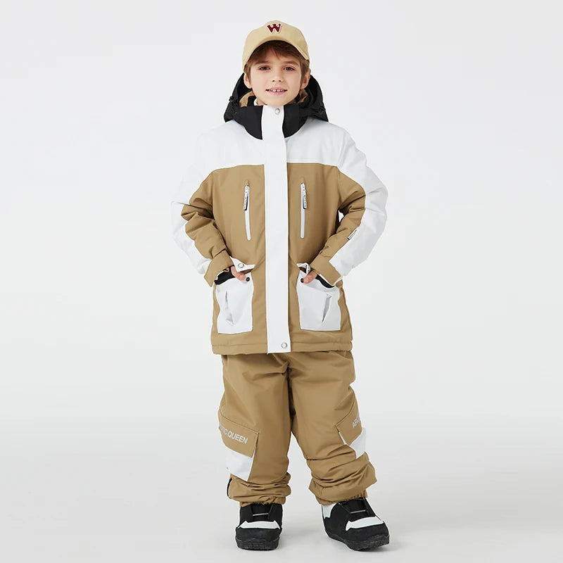 Kids Snowboard Clothing Set With Coat and Strap Pants childrensterritory