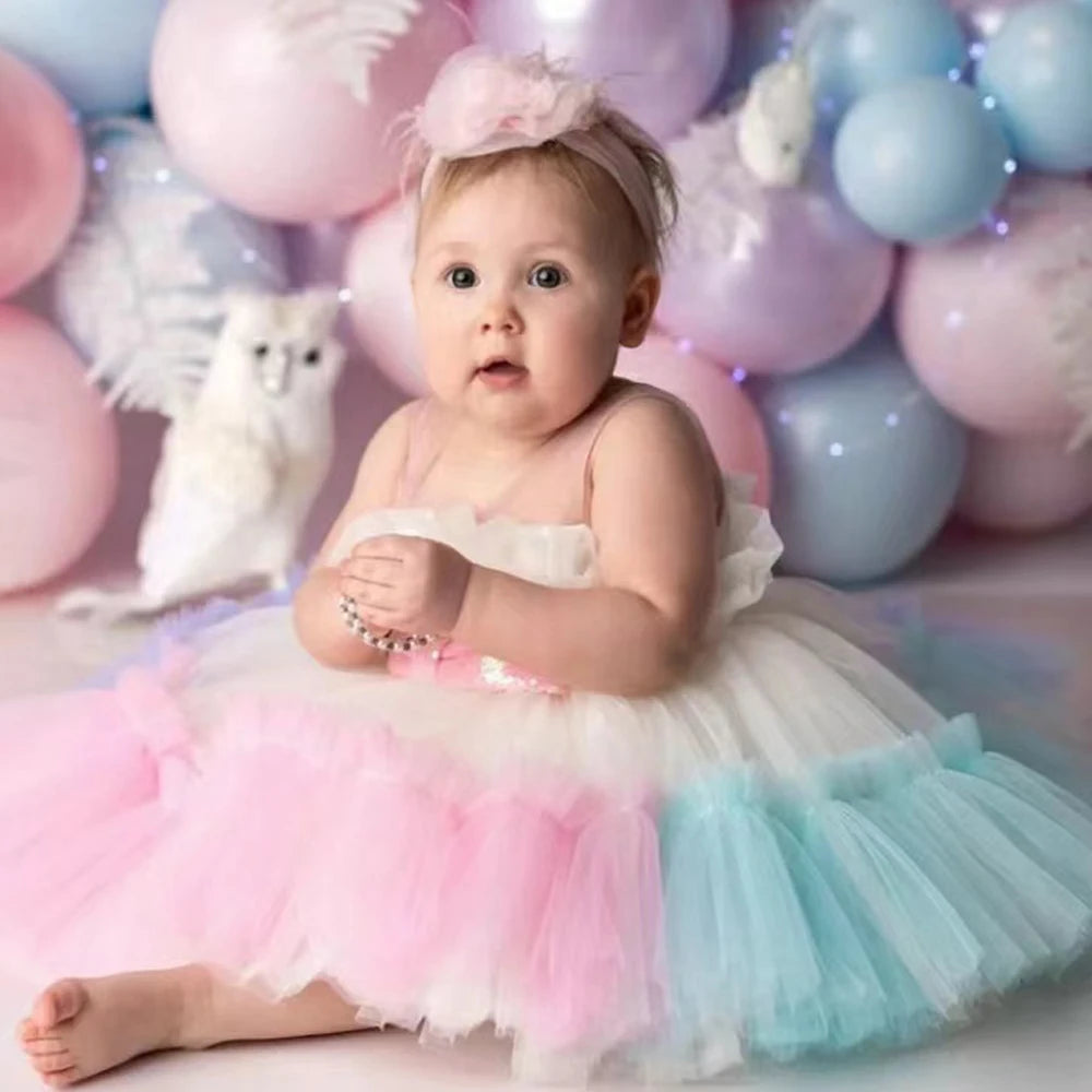 Baby Girls Tulle Wedding Bridesmaid Dresses