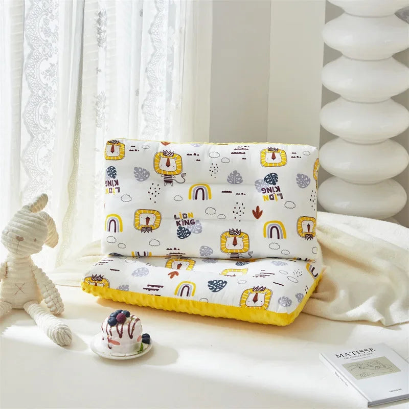 Cartoon Print Breathable Soft Gauze Baby Velvet Pillow childrensterritory