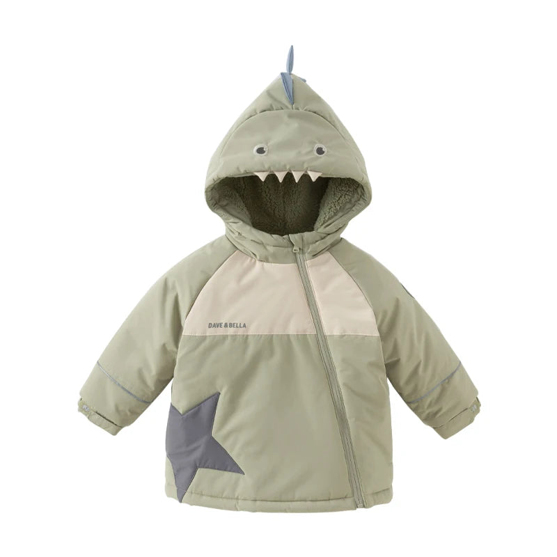 Kids Cartoon Design Zipper Hooded Warm Sweatshirts childrensterritory