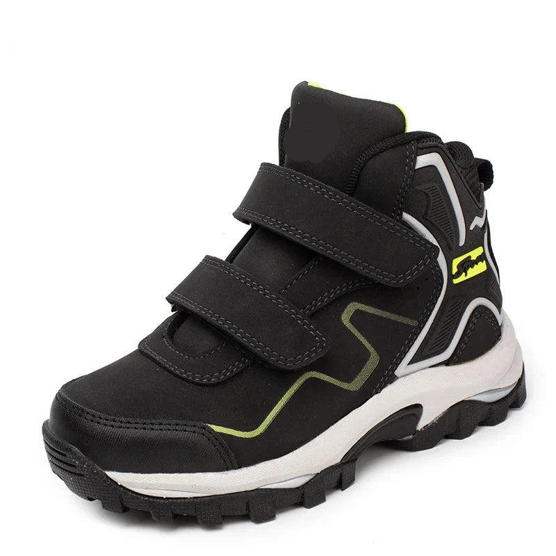 Anti-slip Kids Boys Ankle Boots with Motorcycle Hook and Loop childrensterritory