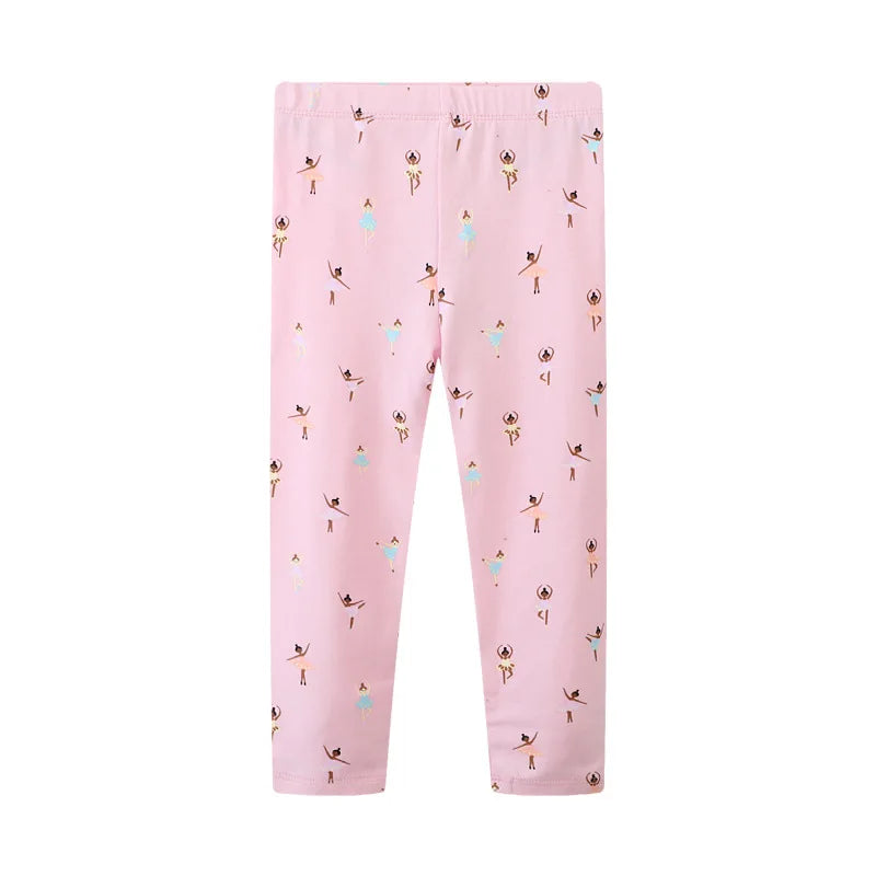 Kids Girls Cartoon and Floral Print Cotton Leggings/Trousers childrensterritory