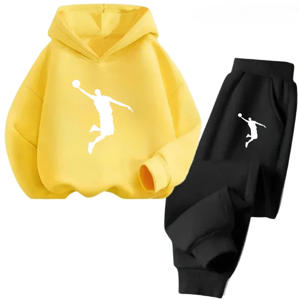 Kids’ Long-Sleeve Casual Winter Tracksuits with Sporty Design childrensterritory