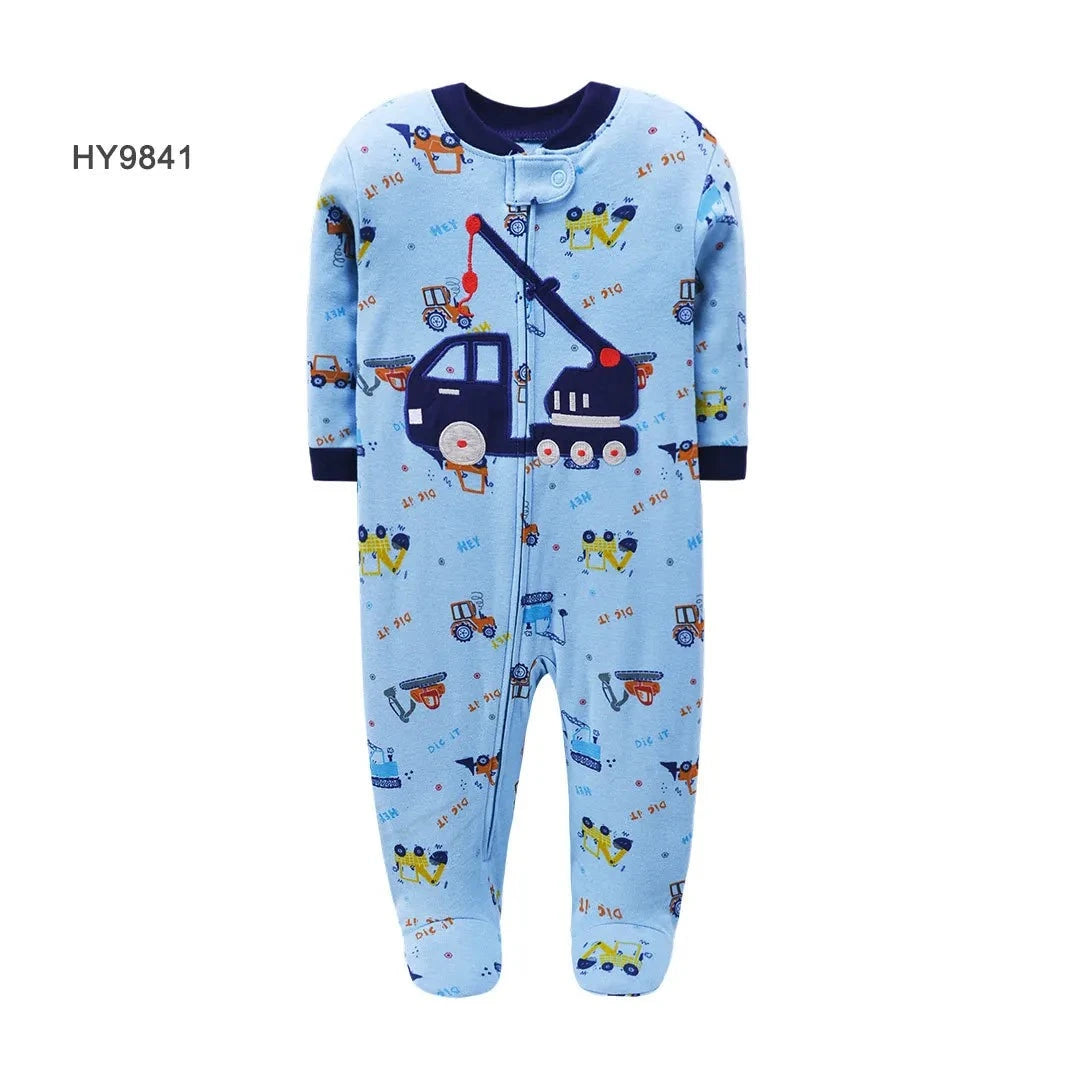 Newborn One-Piece Cotton Rompers with Zipper for All Seasons childrensterritory