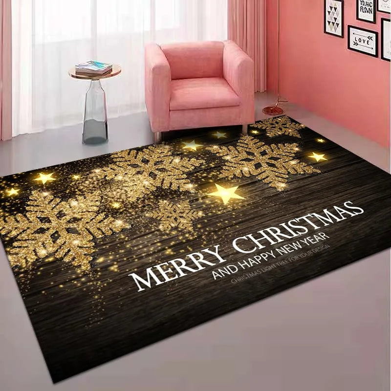 Large Non-Slip Christmas Carpet for Home Decor
