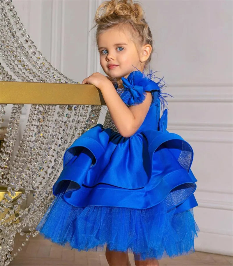 Handmade Pearls Design Tutu Flower Girl Dress childrensterritory