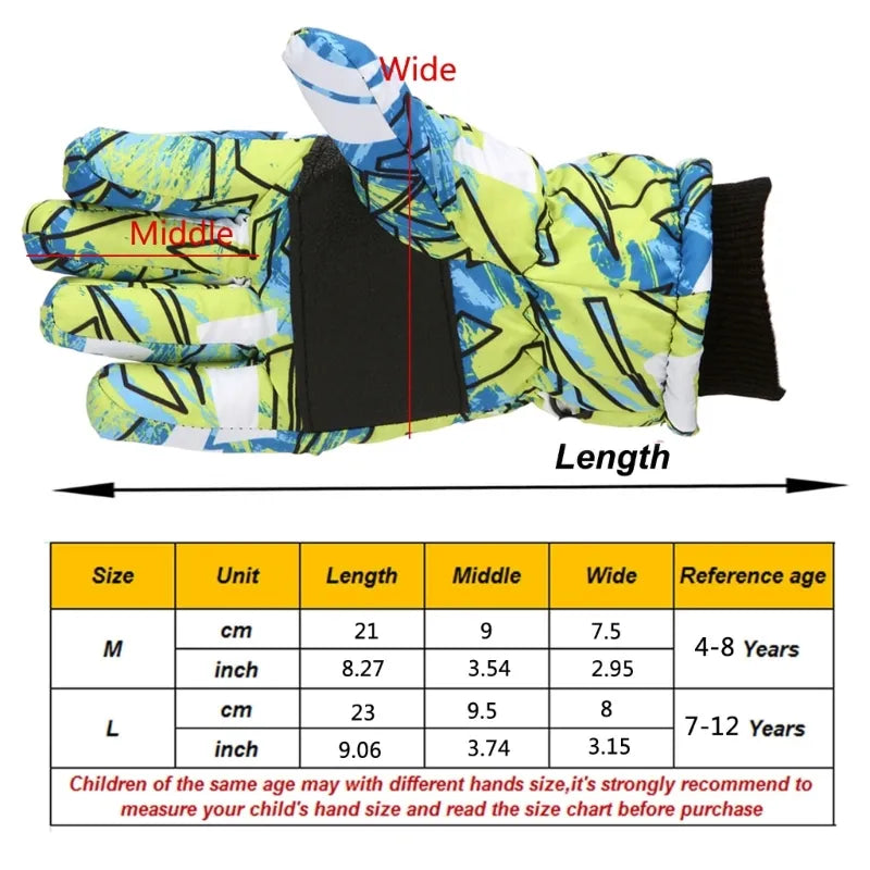 Non-slip Thicken Warm Waterproof Kids Ski Gloves childrensterritory