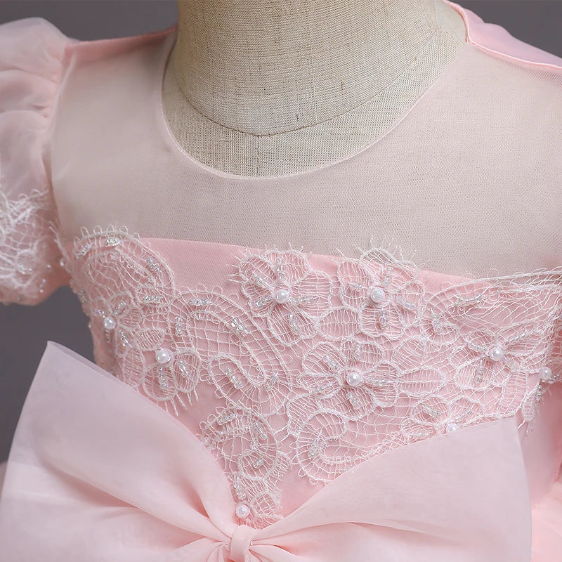 Luxury Knee-Length Puffy Fairy Dress for Little Girls