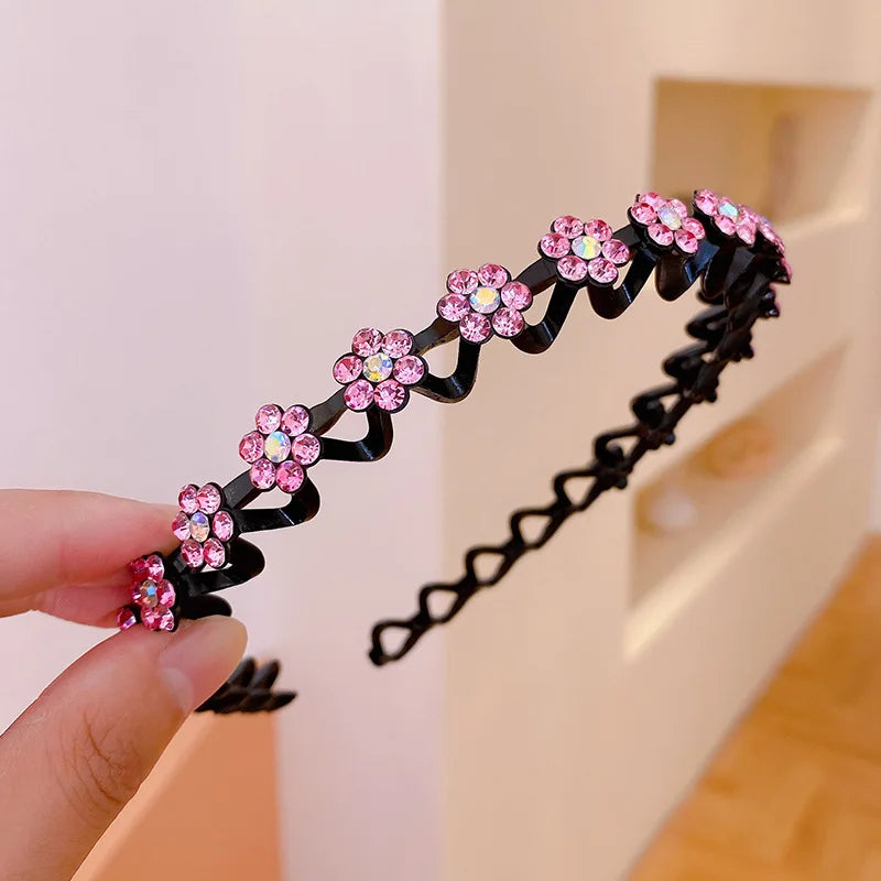 Pearl & Rhinestone Decorated Non-Slip Hairbands for Girls