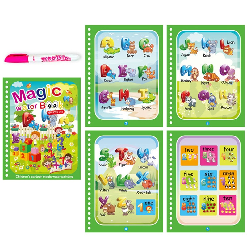 Reusable Magical Water Drawing Book with Pen Kids Toys childrensterritory