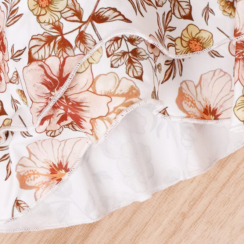 Bowknot Camisole with Floral Flare Pants for Girls childrensterritory