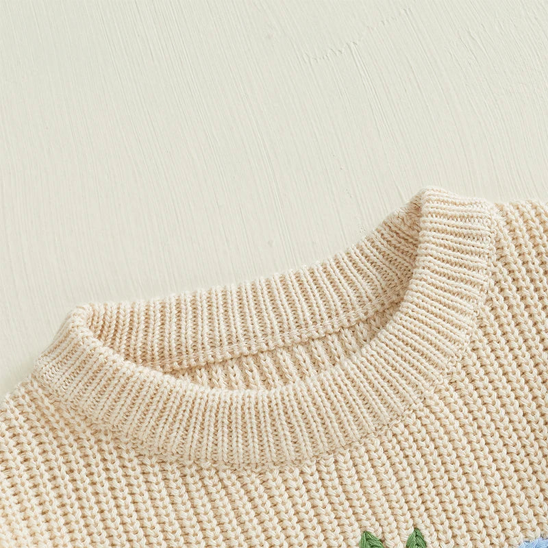 Toddler Girls Letter Print Knitted Warm Autumn Sweaters childrensterritory