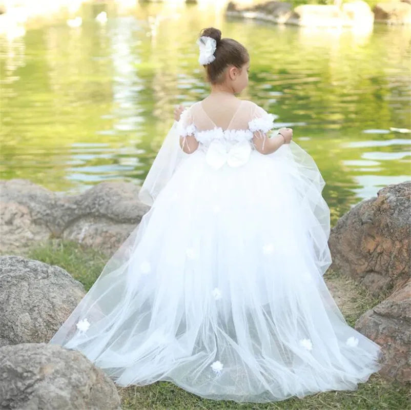 Beautiful Off-Shoulder Ball Gown for Young Girls childrensterritory
