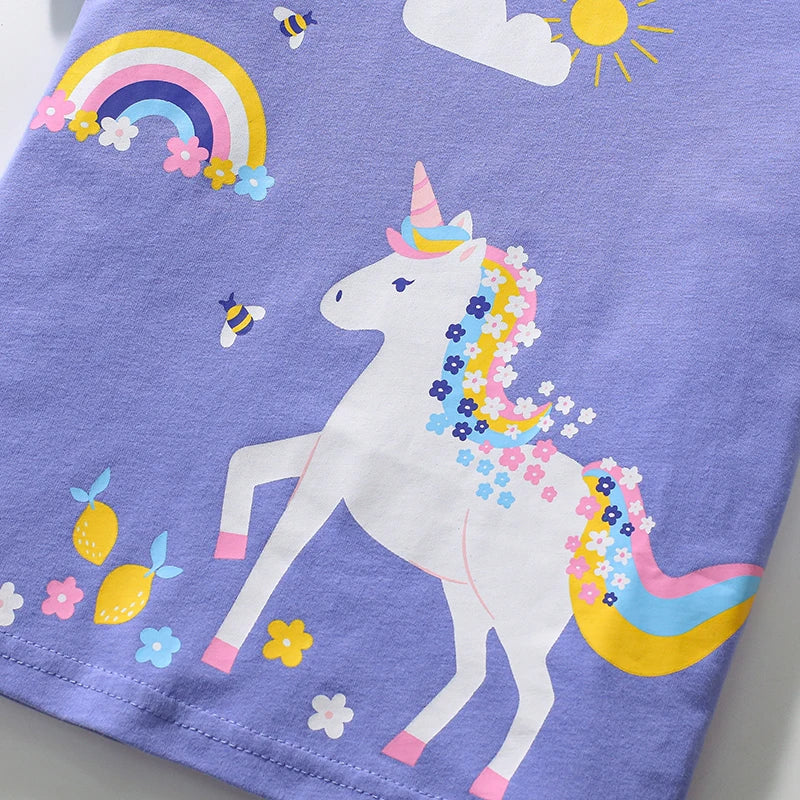 Cartoon Unicorn Design Little Girls&