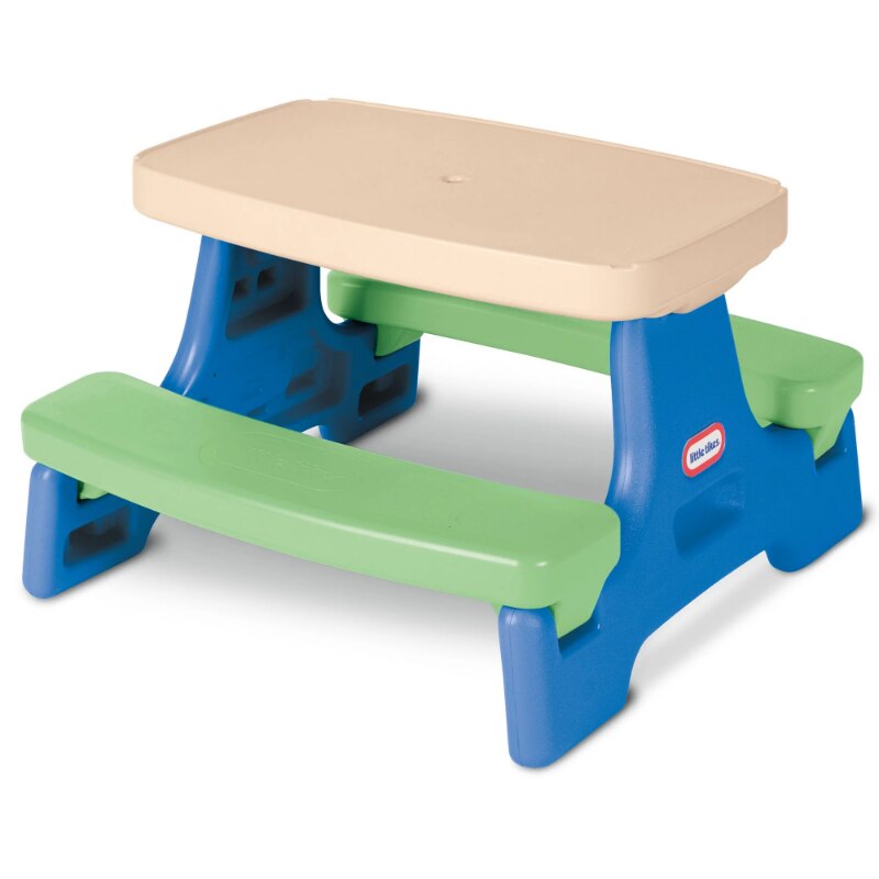 Portable Outdoor Kids Picnic Table with Umbrella childrensterritory