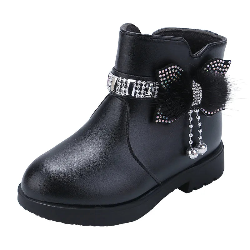 Princess Girls Mid Length Boots With Designer Bows childrensterritory