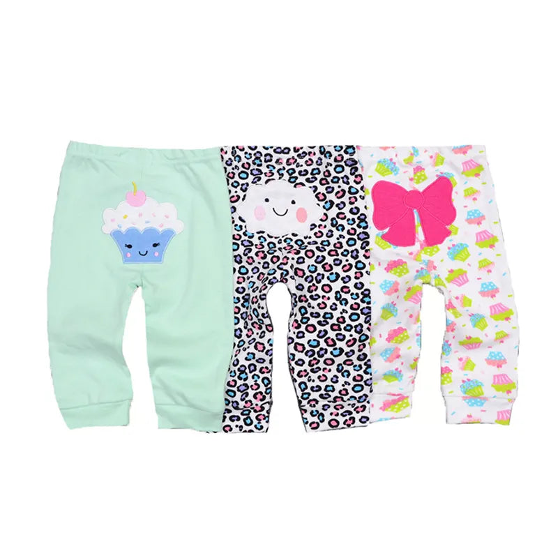 3 Pcs/Lot Cartoon Design Cotton Baby Boy Girl Trousers childrensterritory
