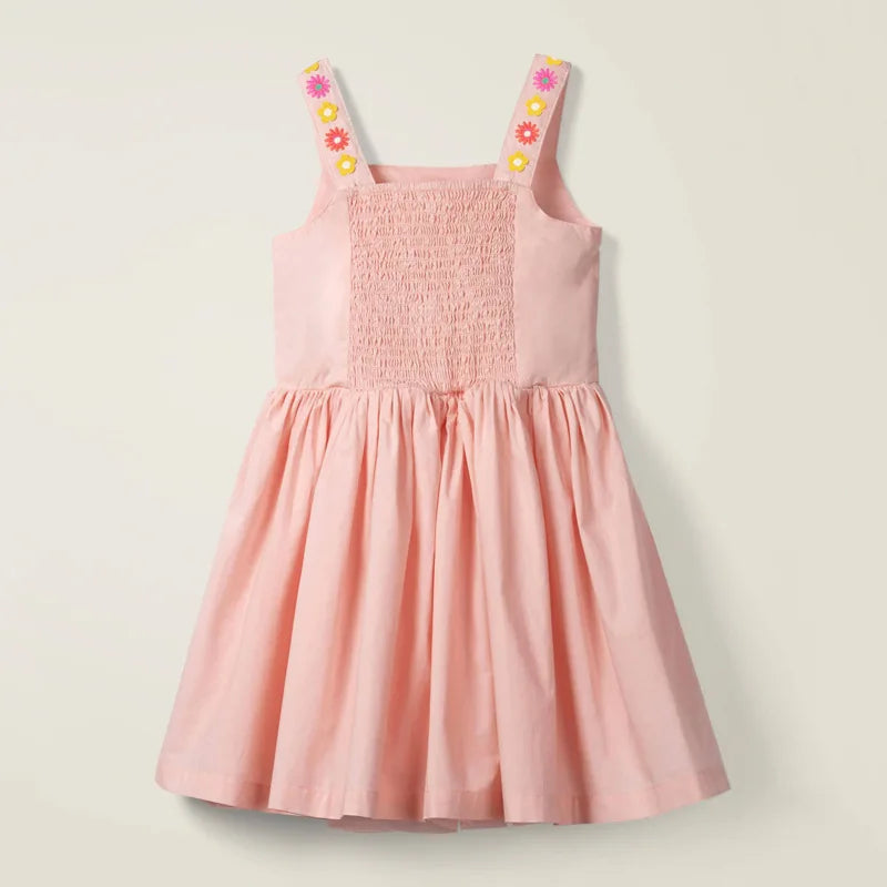 Kids Girls Floral Embroidery Summer Beach Dresses childrensterritory