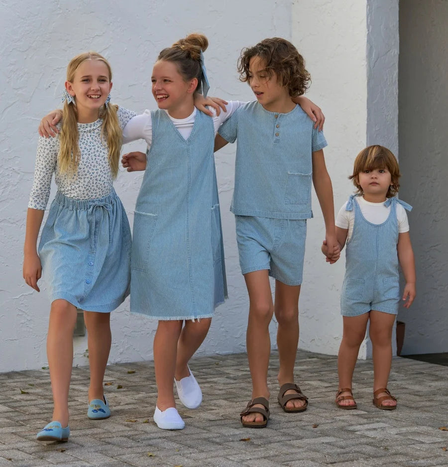 Matching Summertime Denim Outfit for Brother and Sister childrensterritory