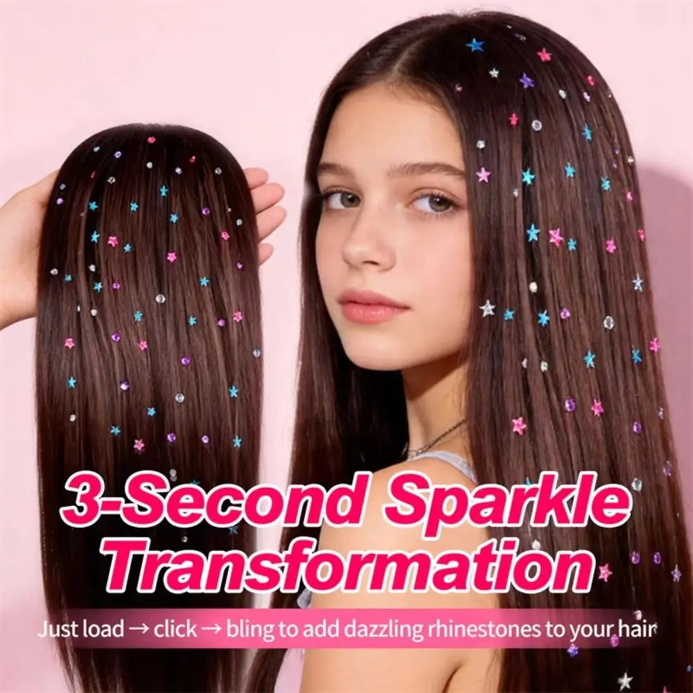 Girls Hair Braiding with Diamond Ornament Machine