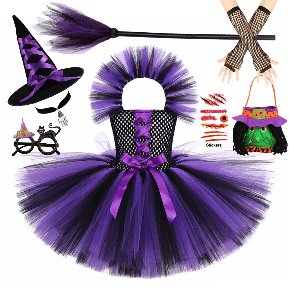 Kids Girls Carnival Vestidos Clothing Set Bag Hat for Halloween