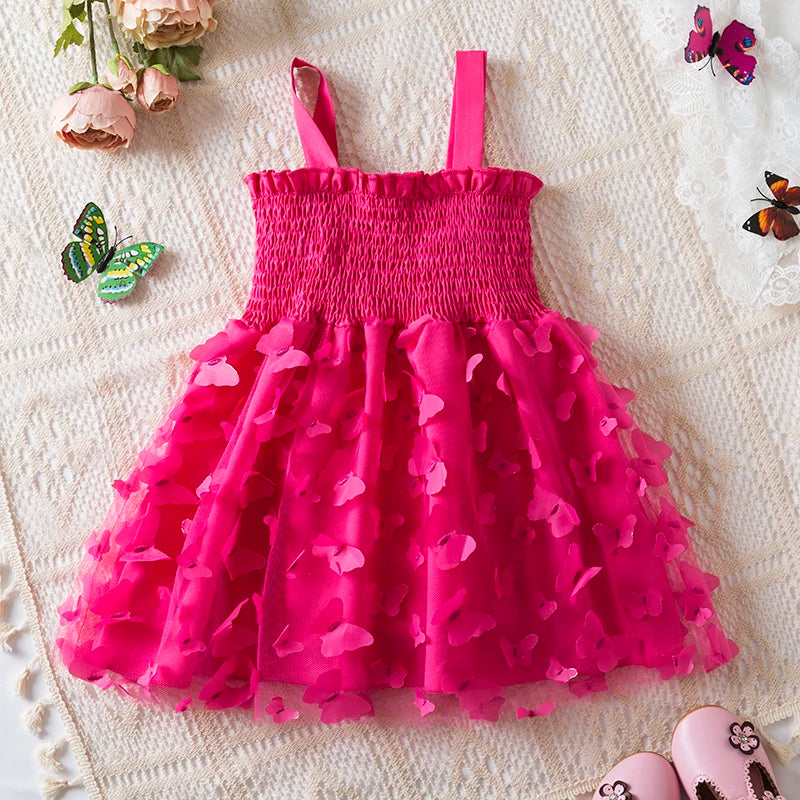 Little Girls 3D Butterfly Design Summer Princess Dress childrensterritory