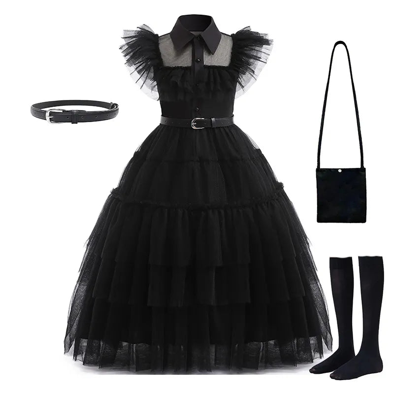 Wednesday Addams Kids Easter Halloween Party Costumes childrensterritory