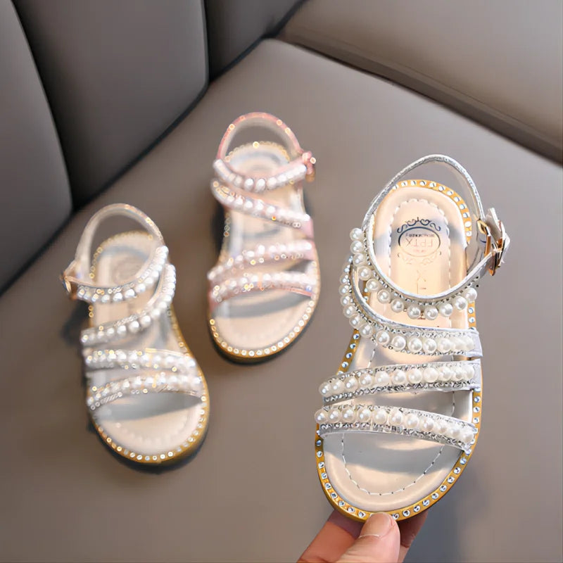 Kids Girls Stylish Bling Rhinestone Soft Princess Sandals