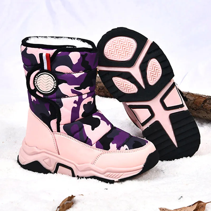 Kids Non-Slip, Waterproof Warm Fur Ankle Boots childrensterritory