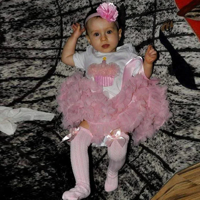 Newborn Girls White Bodysuit with Pettiskirt Tutu Outfits childrensterritory