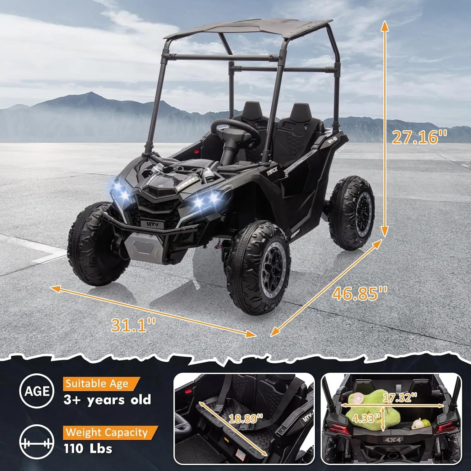 Kids Electric 24V Remote Control Ride on Car with Safety Belt childrensterritory