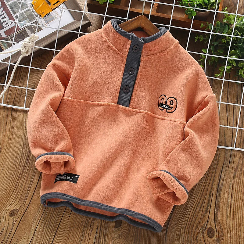 Stylish Long Sleeve Warm Fleece Sweatshirts for Boys childrensterritory