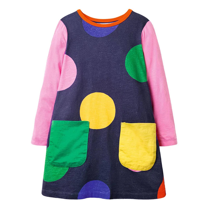 Long-Sleeved Printed Summer Dresses For Girls childrensterritory