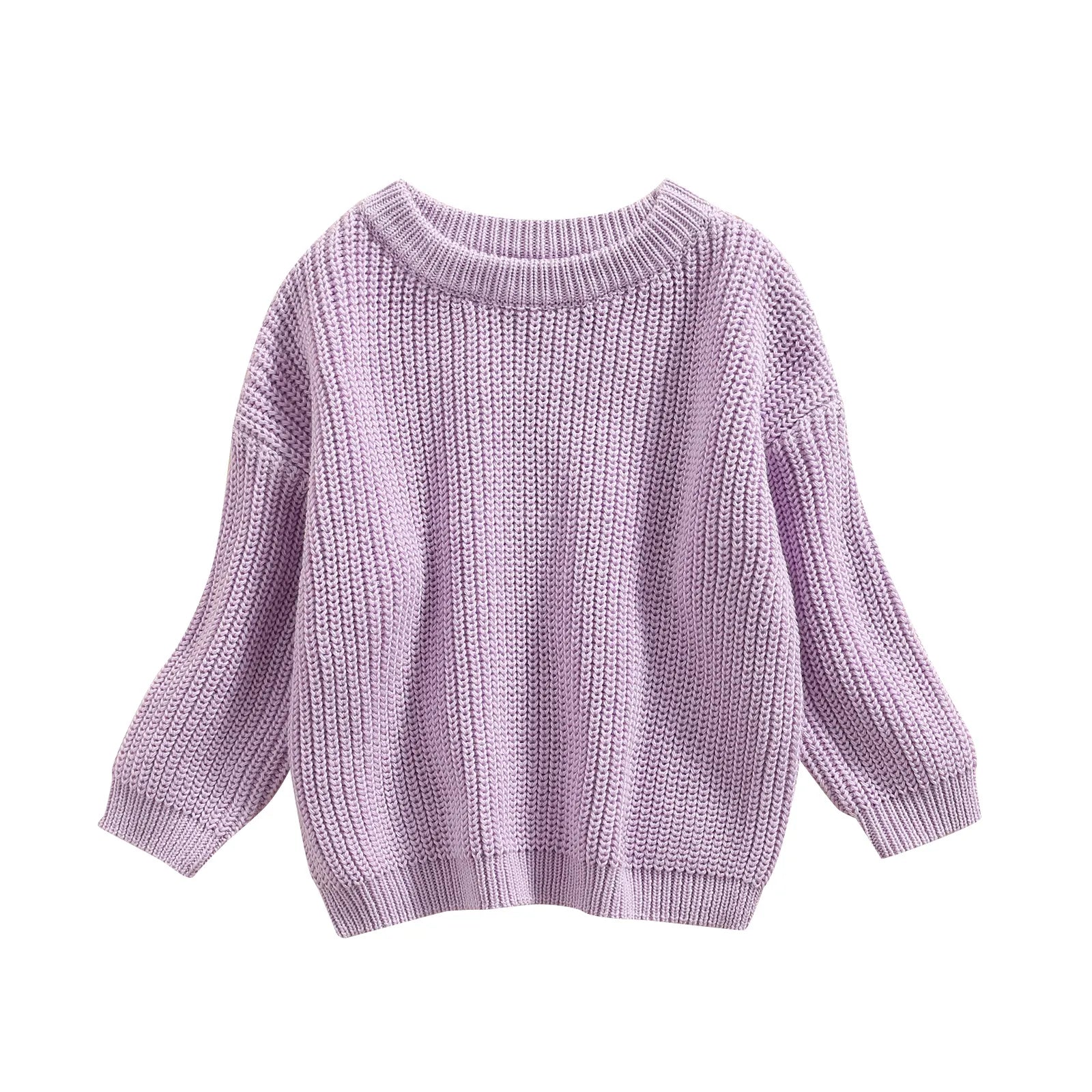 Baby Boys Girls Solid Color Long Sleeve Knit Sweaters childrensterritory
